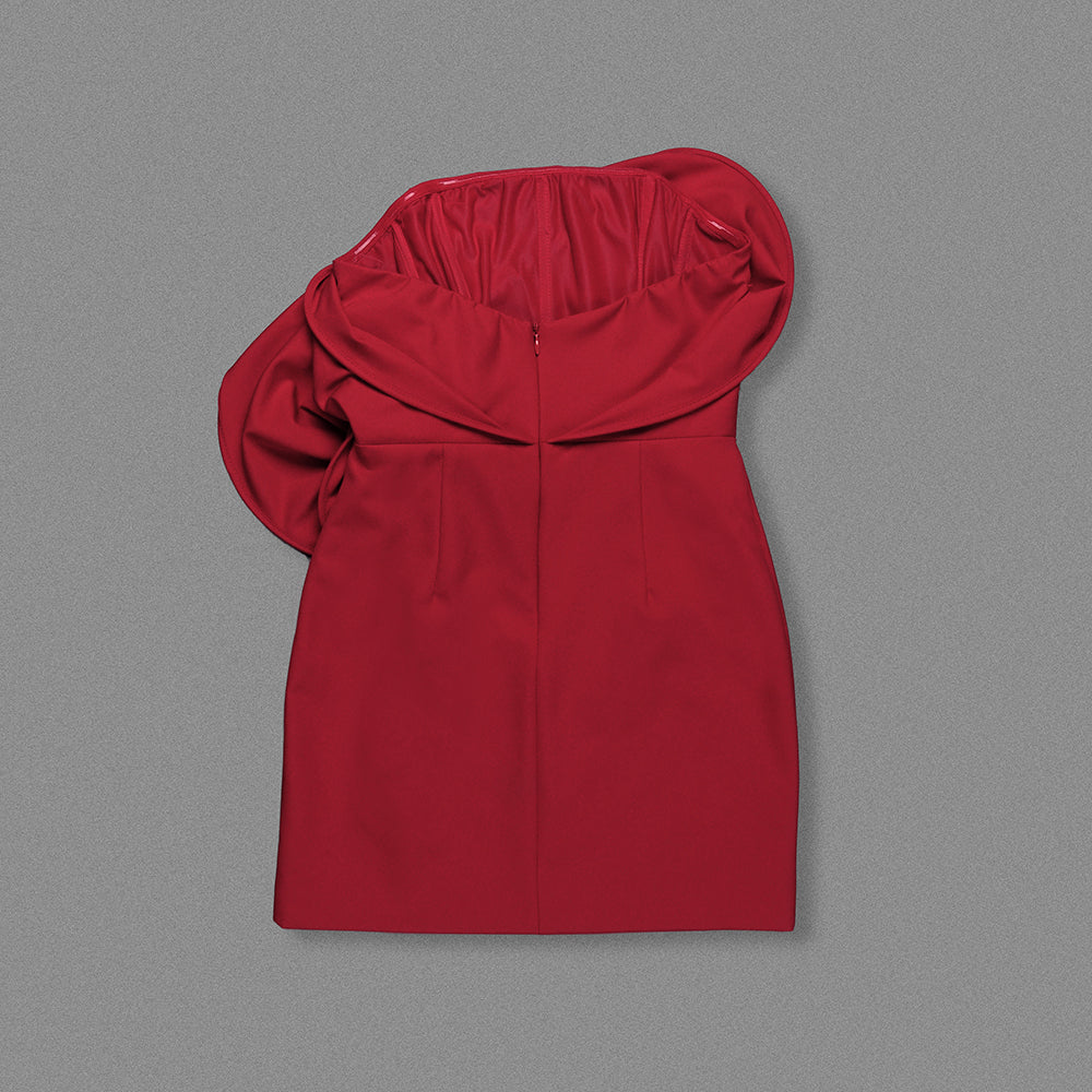 Strapless Flower Dress Red HV1896