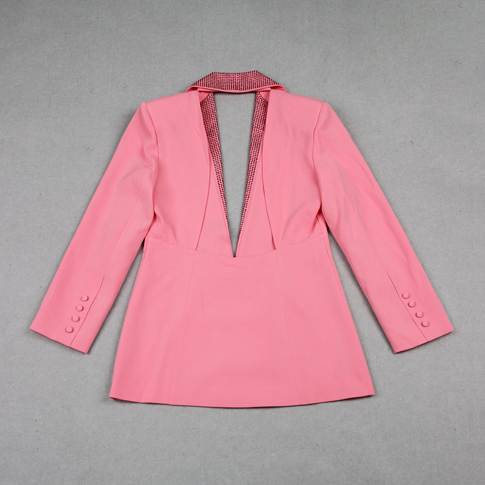 Embellished Backless Blazer Dress HV9323
