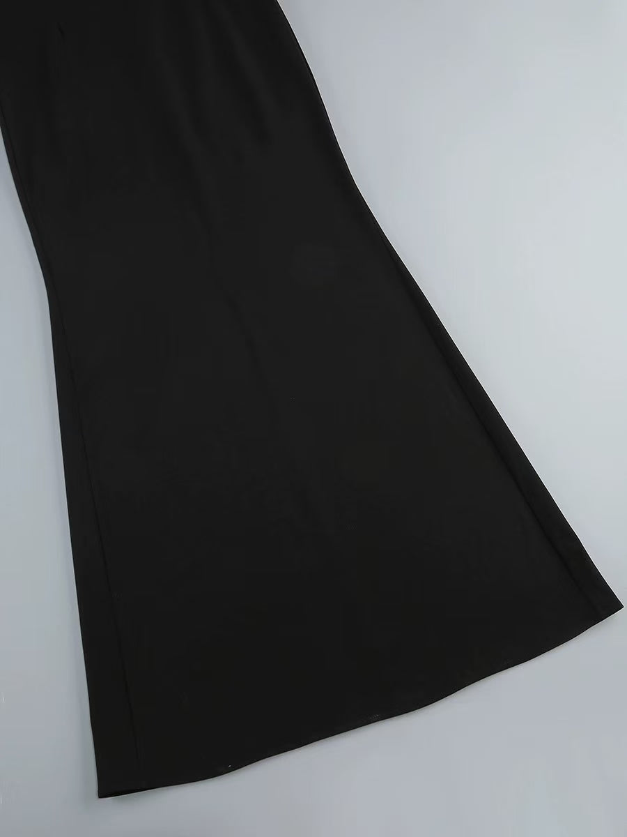 Strapless Petals Maxi Dress Black