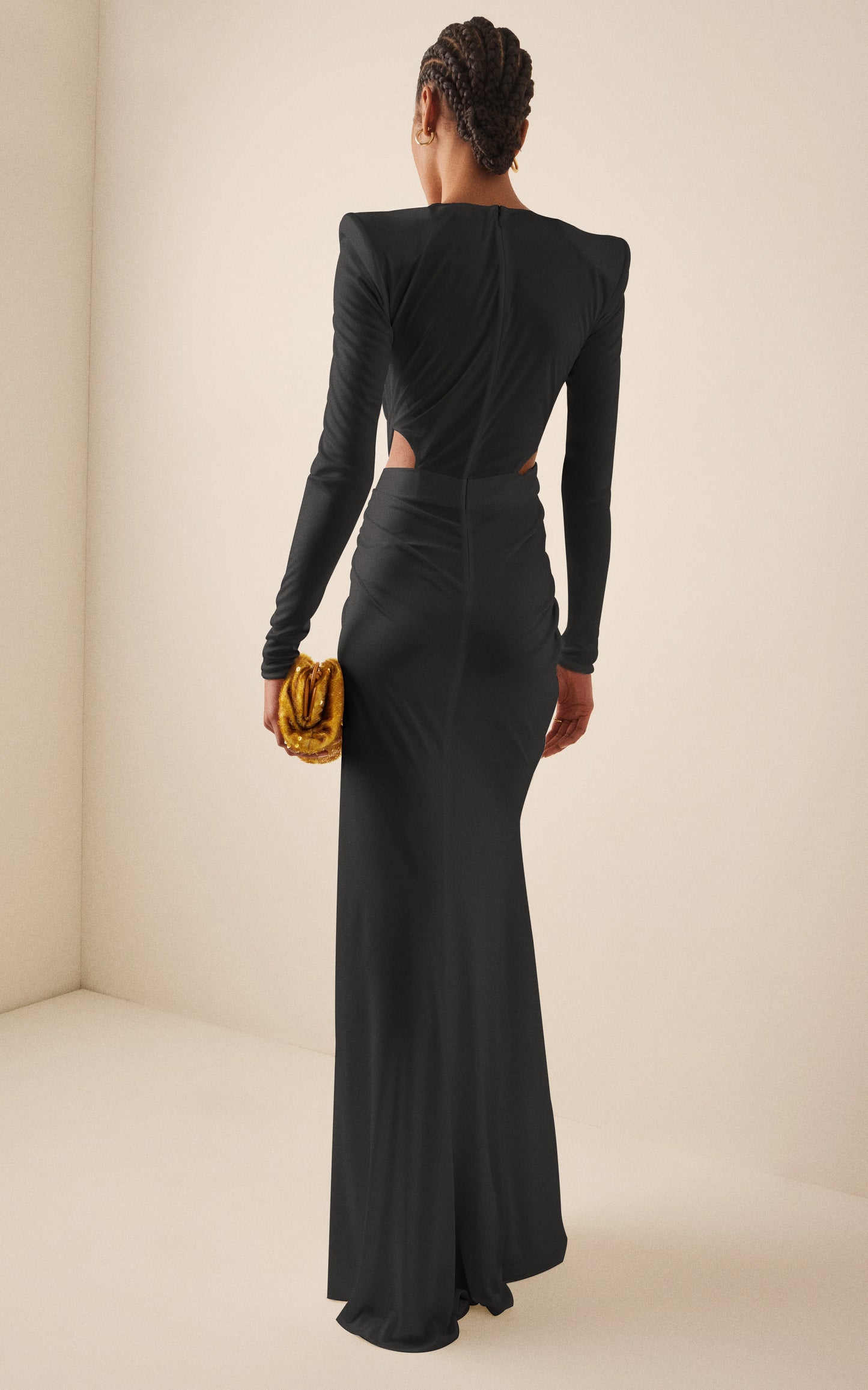 Long Sleeve Draped Maxi Dress HV9538
