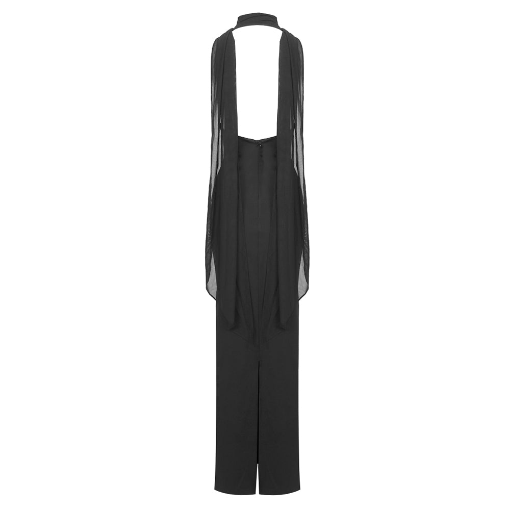 Halter Draped Maxi Dress HV1533