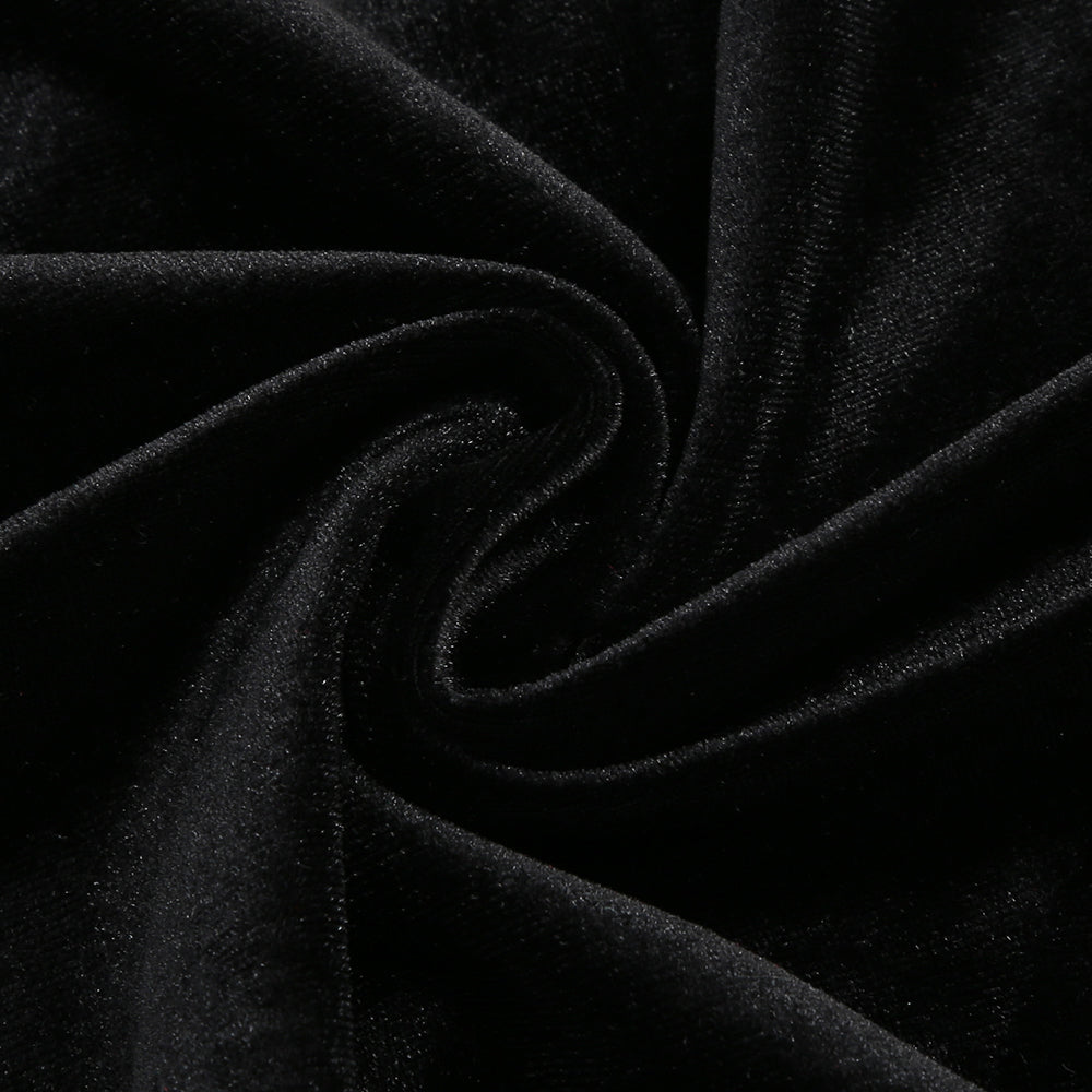 Strapless Sequin Bustier Maxi Velvet Dress Black HV1979