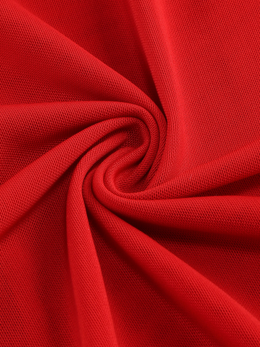 Floral Detail Maxi Dress Red