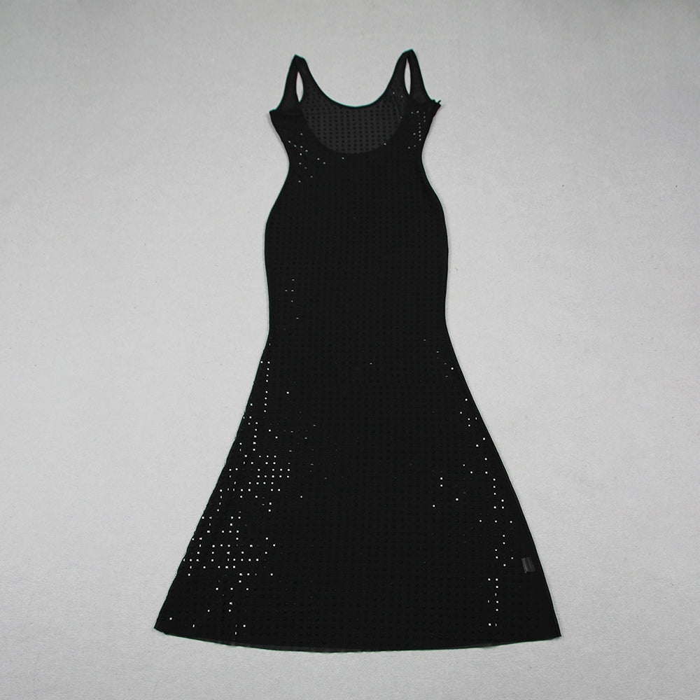 Embelllished Backless Maxi Dress Black HV9965
