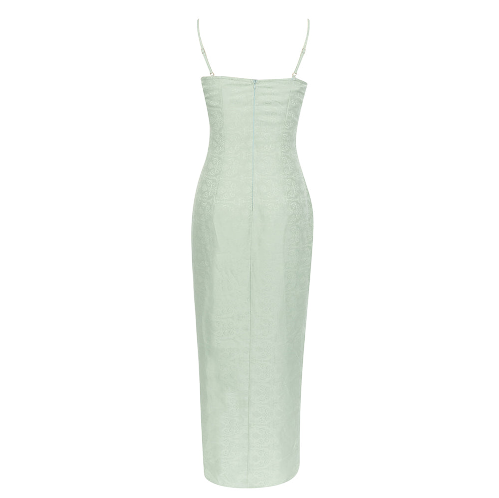 Bustier Draped Maxi Dress Green VH9809