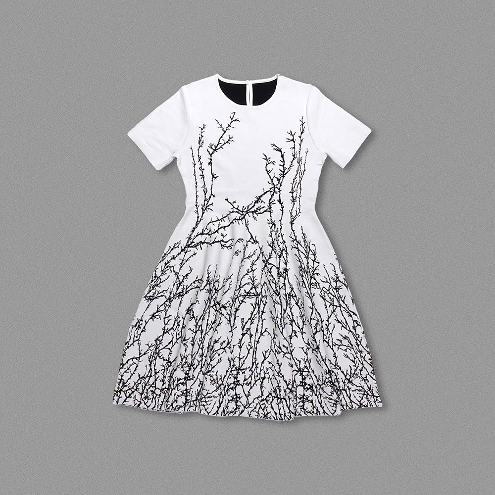 Short Sleeve A Line Dress White HV1576