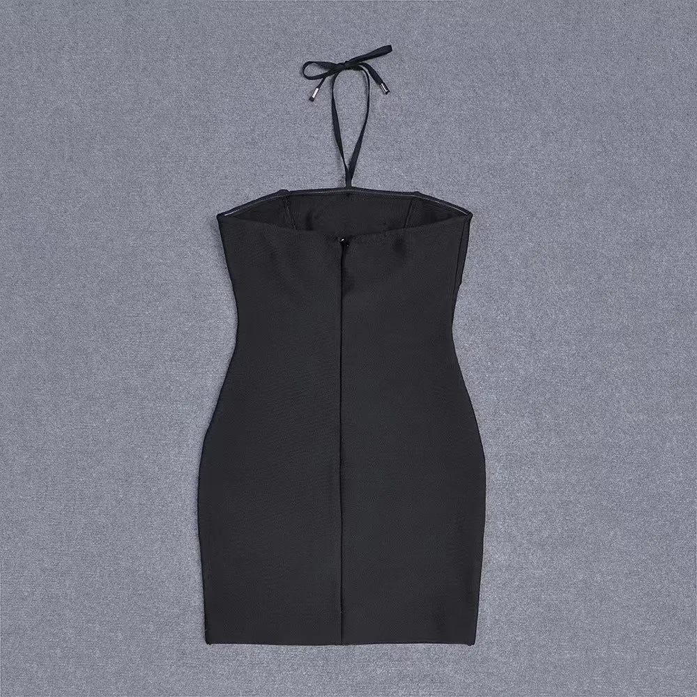 Halter Star Detail Dress Black HV1688