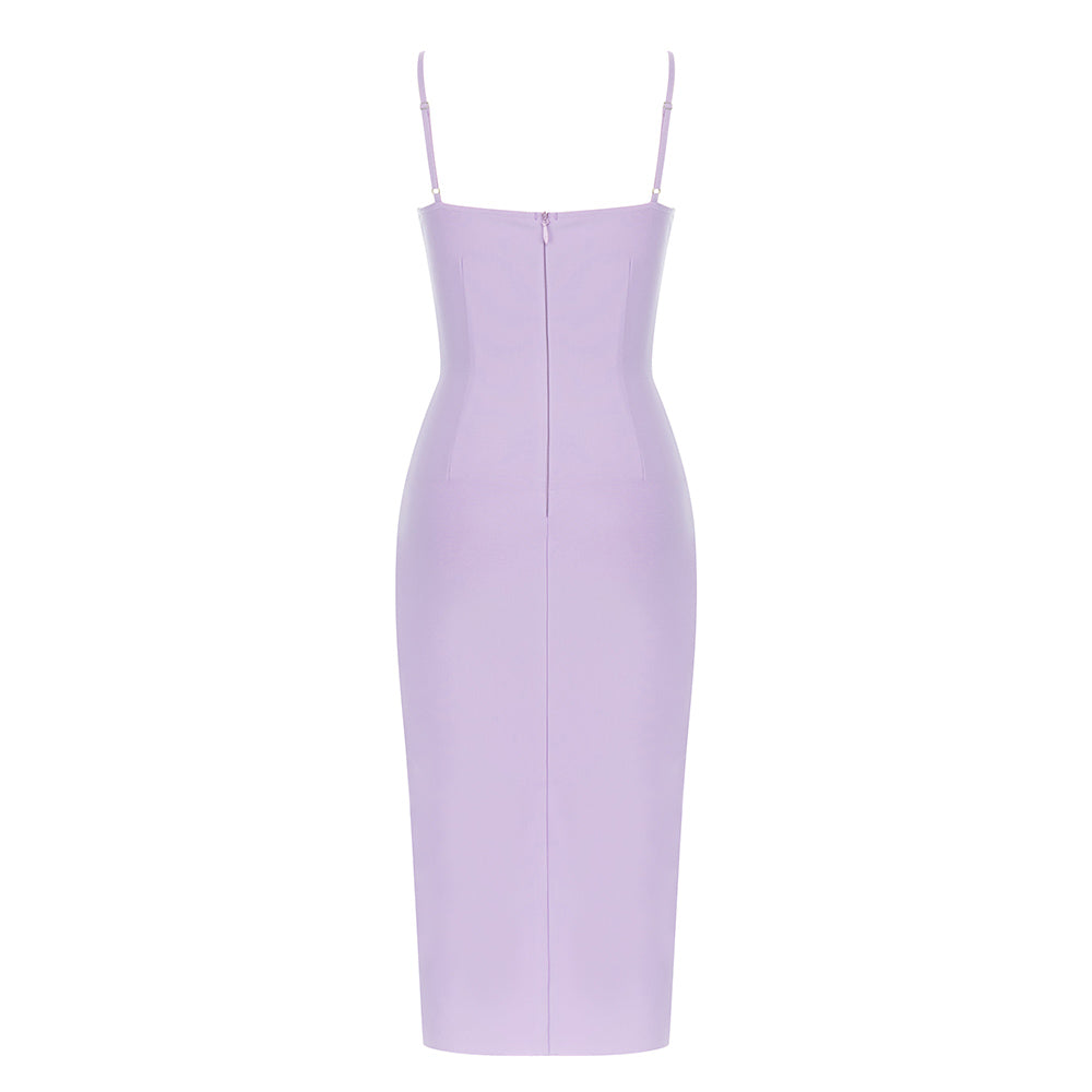 Bustier Midi Dress Lavender Silver HV8448
