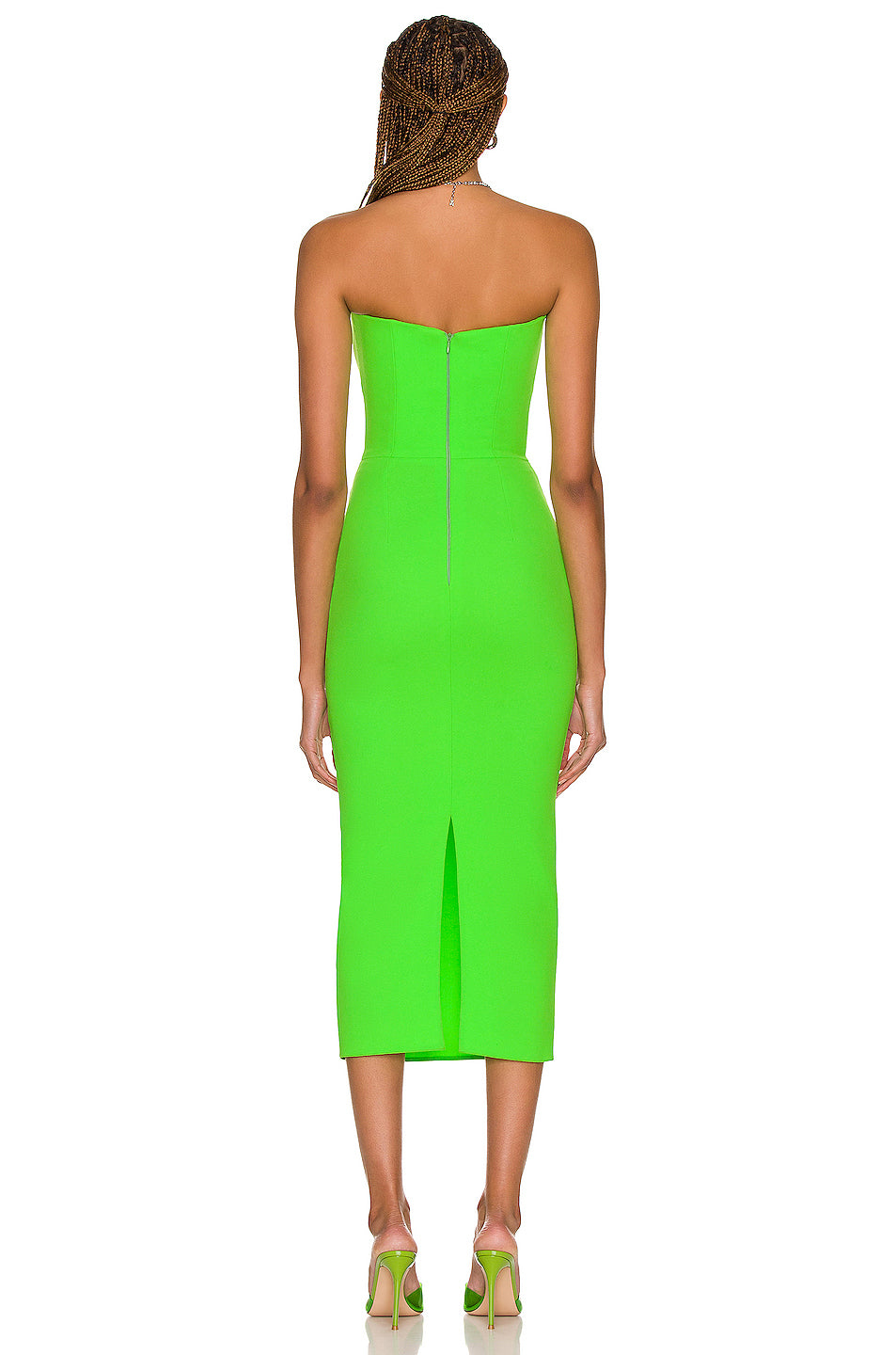Strapless Cut Out Midi Dress Green HV9710