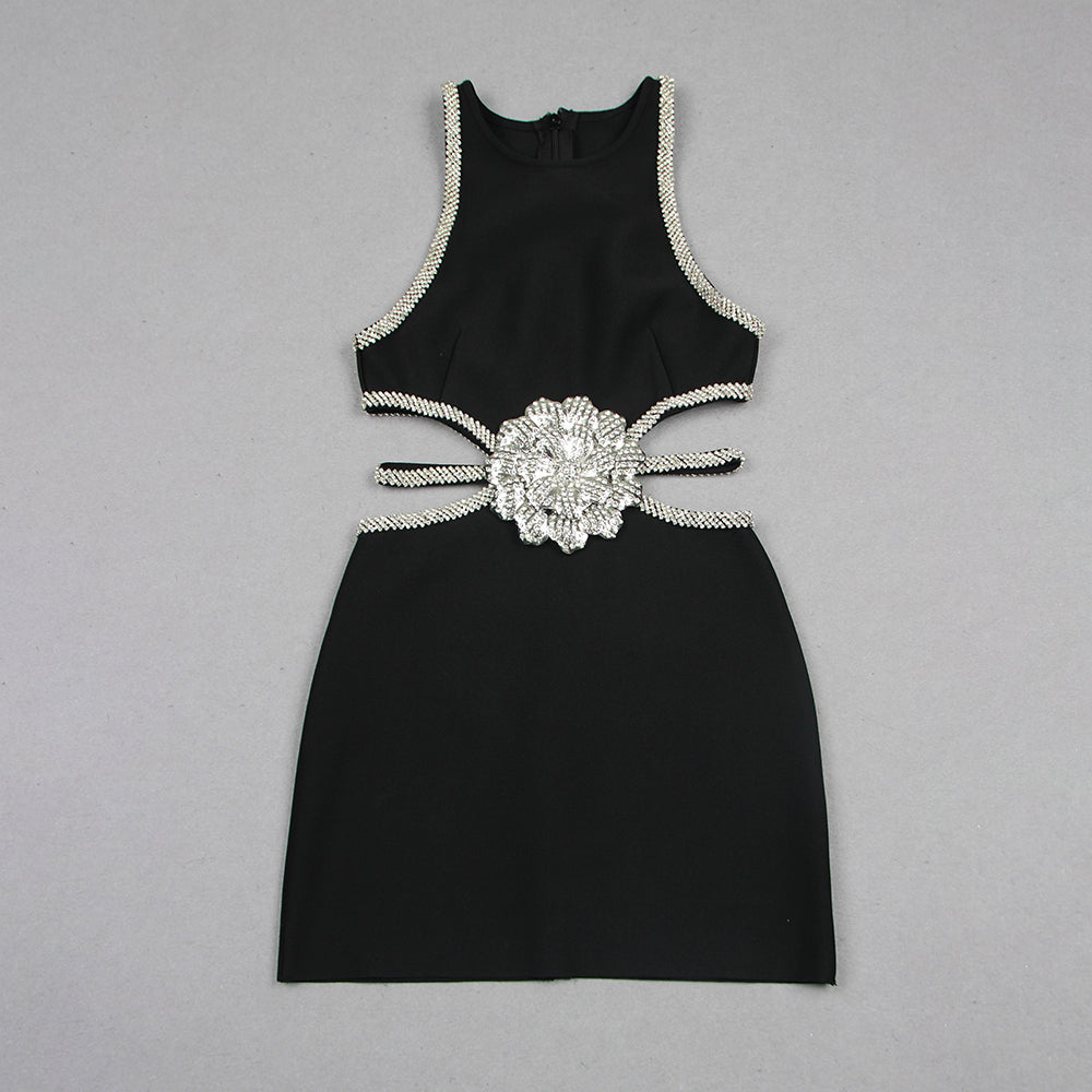 Crystal Flower Mini Dress HV1119