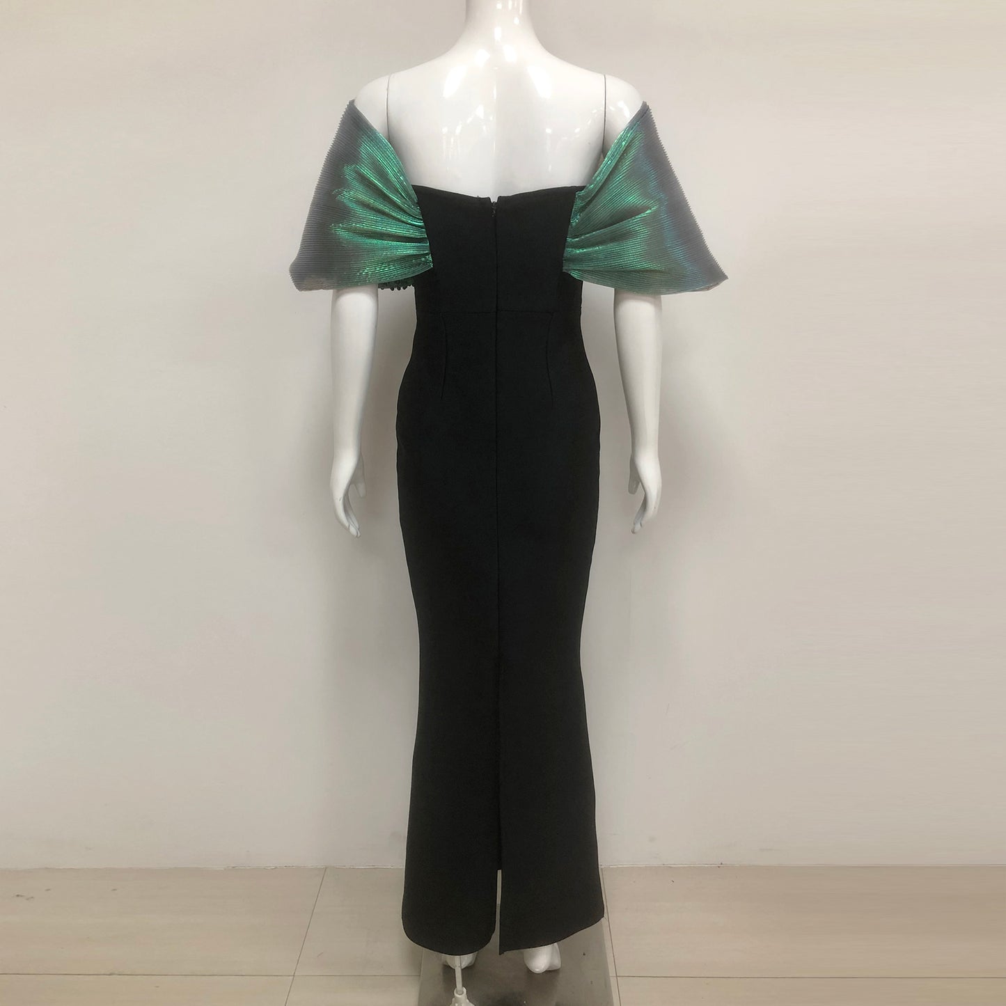 Bardot Embellished Maxi Dress Green Black