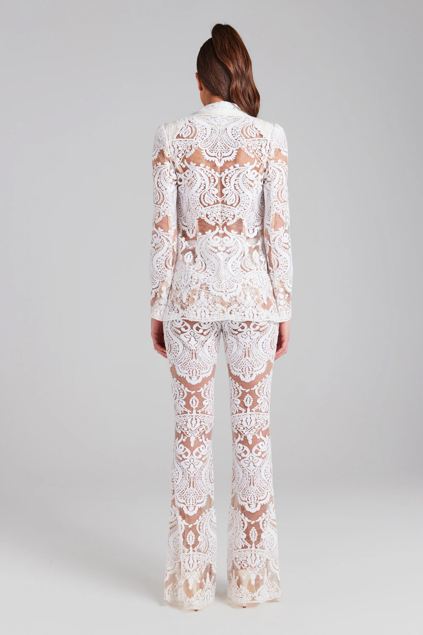 Long Sleeve Sequin Lace Suit HV9305