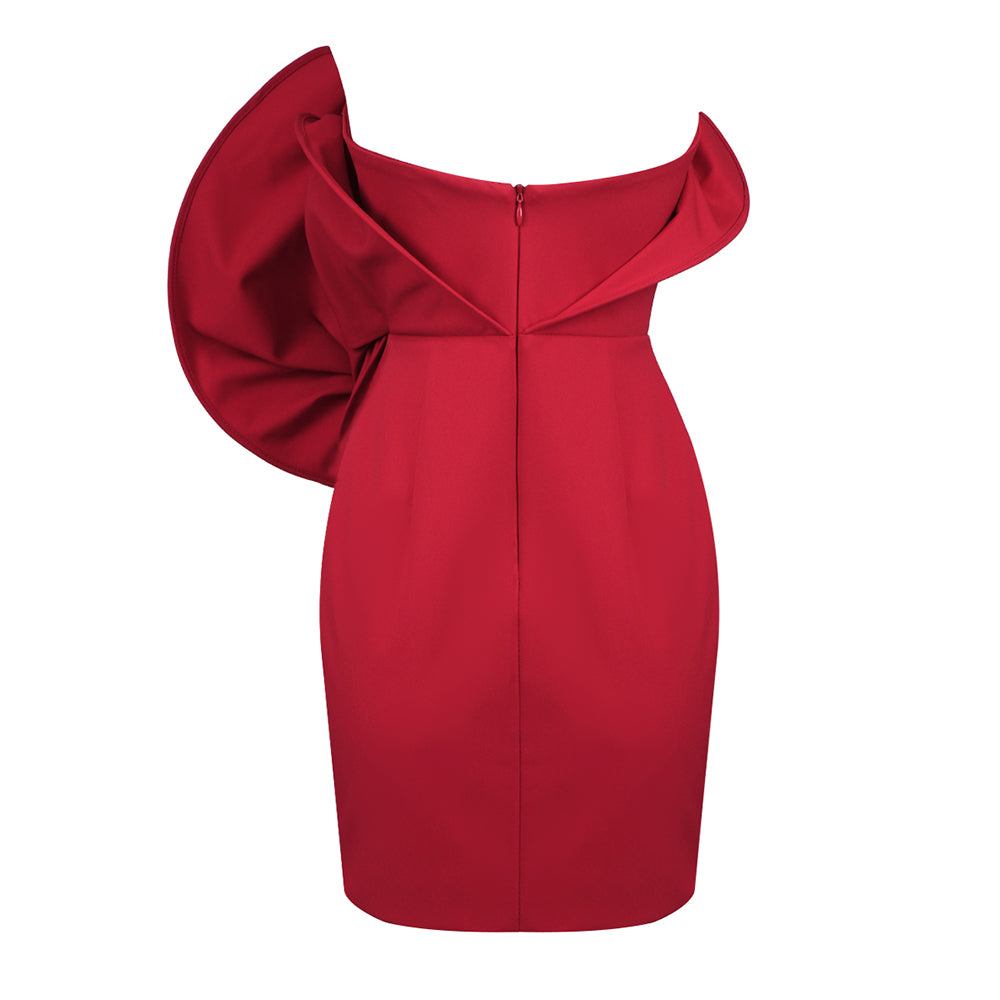 Strapless Flower Dress Red HV1896