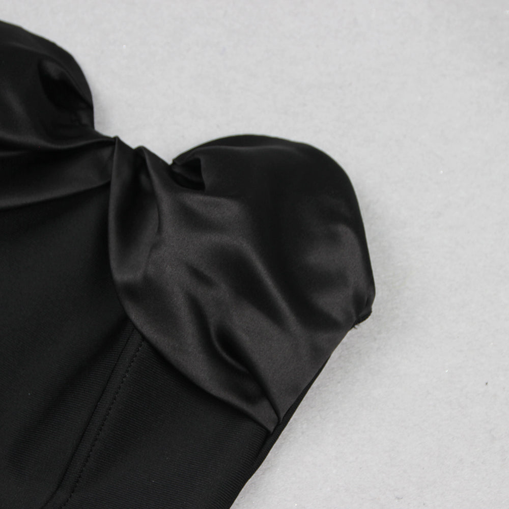 Strapless Ruffle Detail Jumpsuit Black HV9876