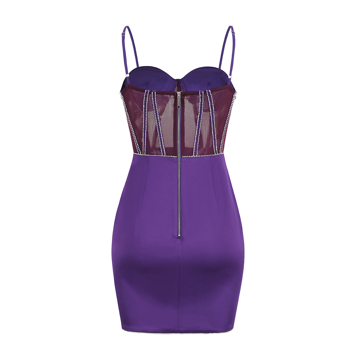 Halter Corset Silk Dress Purple HV9305