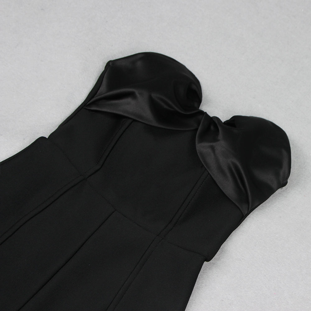 Strapless Ruffle Detail Jumpsuit Black HV9876