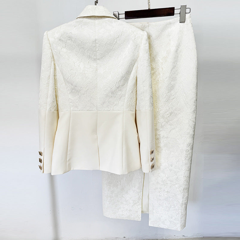 Long Sleeve Floral Midi Two Piece Set Ivory HV1719