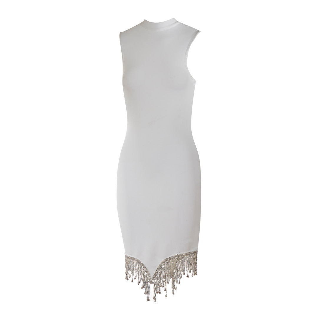 Crystal Hem Dress White HV3291