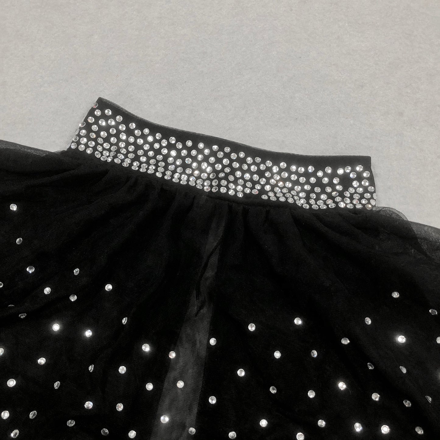 Crystal Overlay Maxi Dress Black