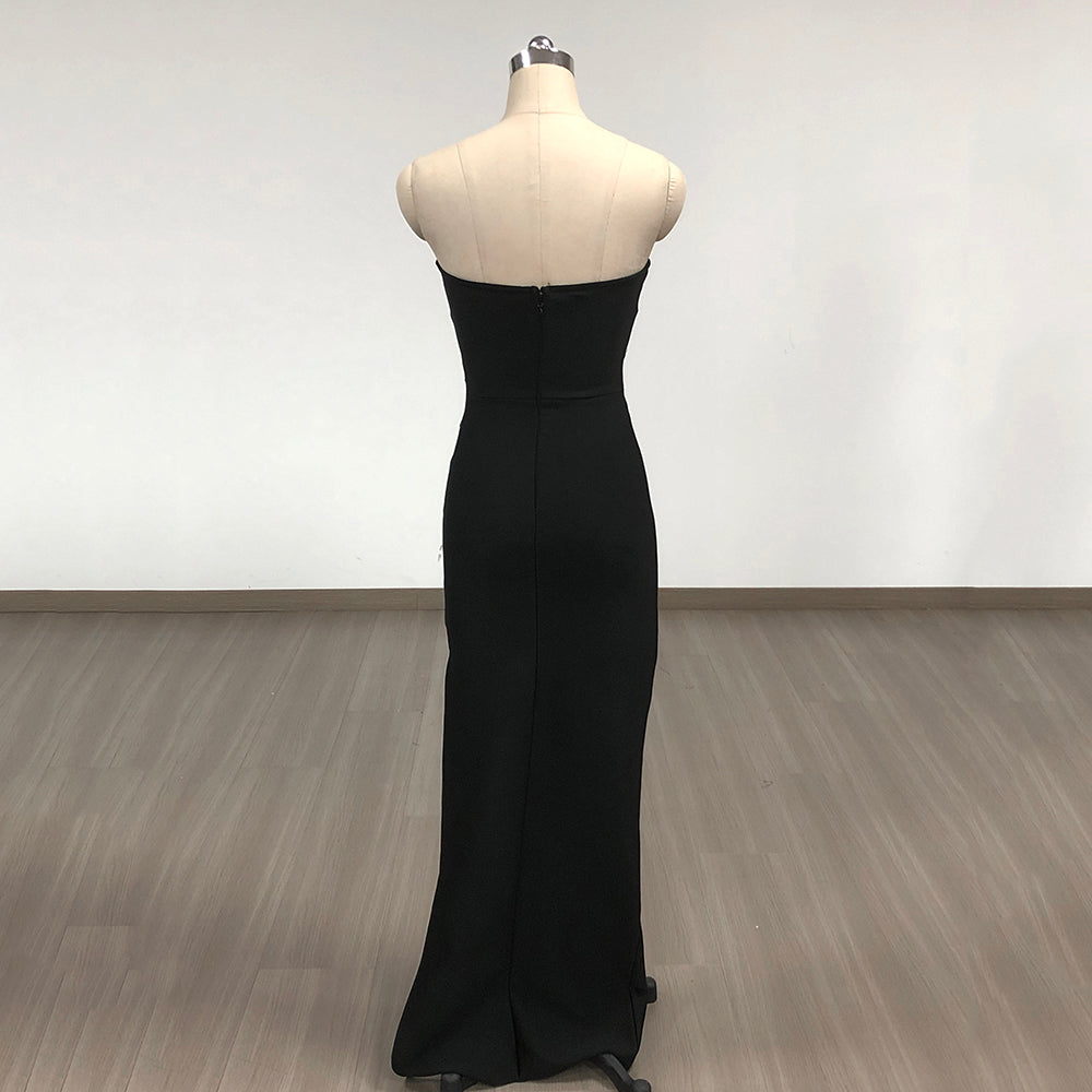 Strapless Embellished Cut Out Maxi Dress HV1430