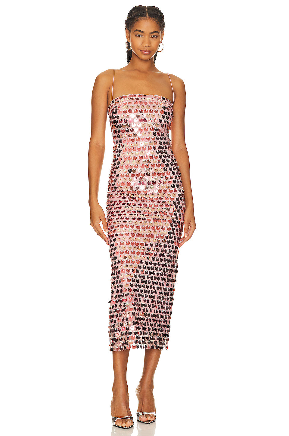 Big Sequin Maxi Dress Hot Pink HV9114