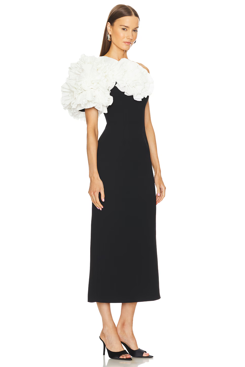 One Shoulder Ruffle Detail Maxi