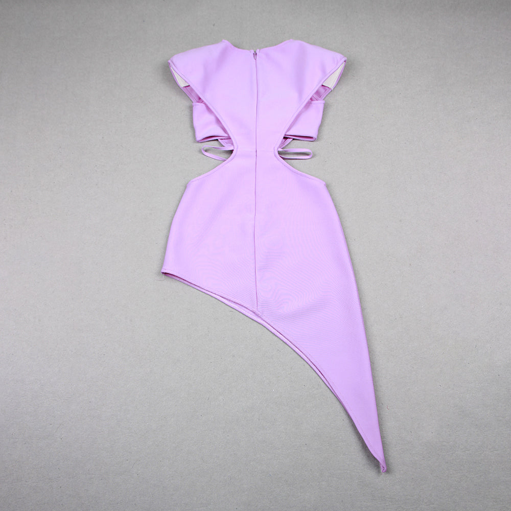 Star Detail Asymmetric Dress Lavender HV9901
