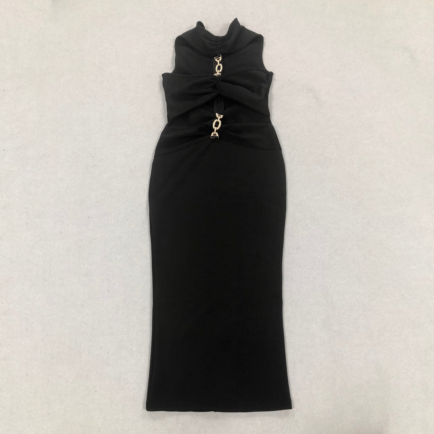 Halter Chain Detail Midi Dress HV1391