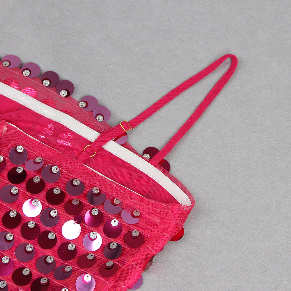 Big Sequin Maxi Dress Hot Pink HV9114