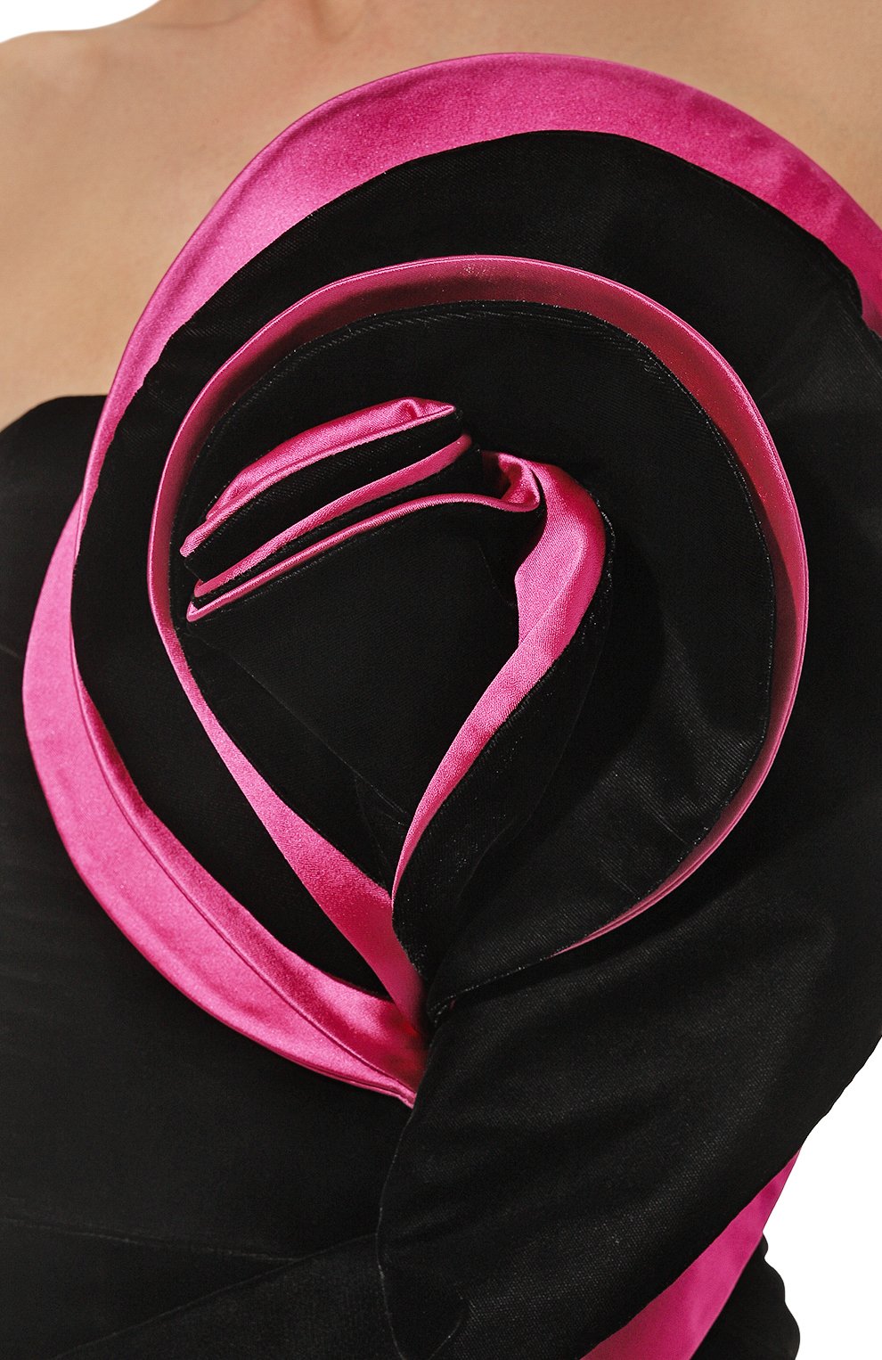 Strapless Flower Detail Maxi Velvet Dress HV1406