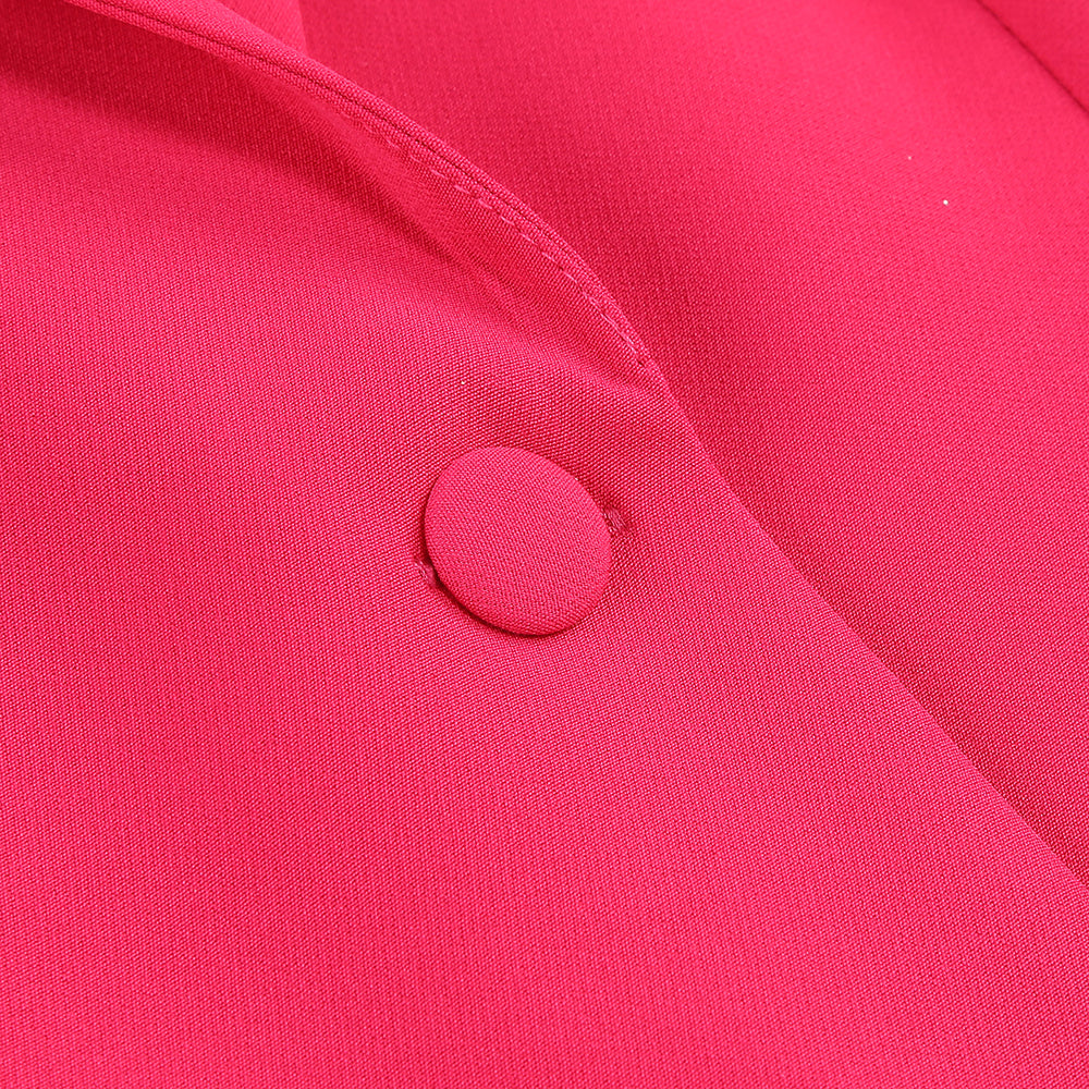 Long Sleeve Feather Detail Suit Hot Pink HV1267