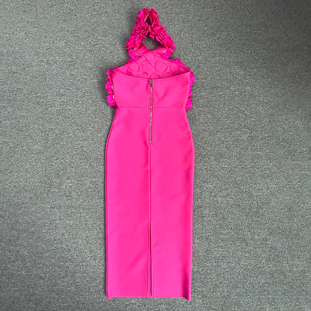 Halter Floral Midi Dress HV1996