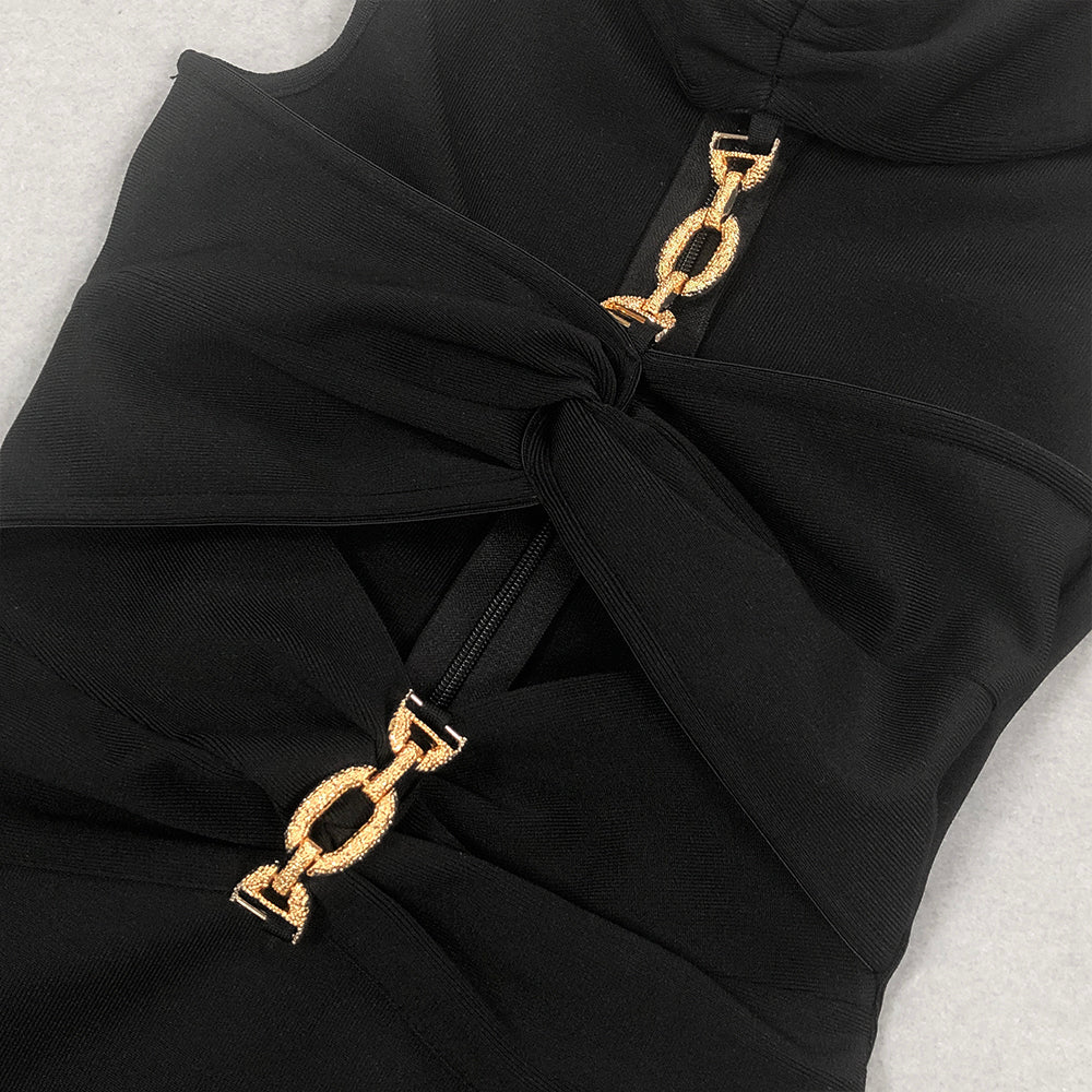 Halter Chain Detail Midi Dress HV1391