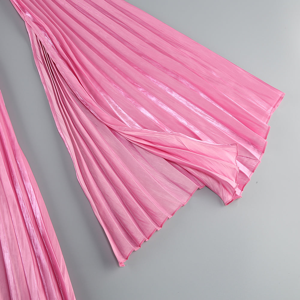 Long Sleeve Pleated Maxi Dress