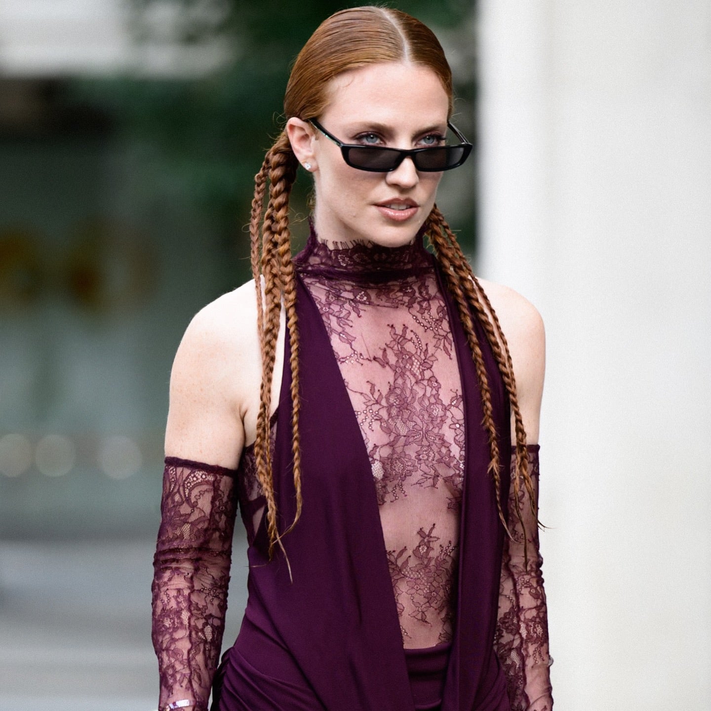 Halter Lace Insert Maxi Dress Plum HV1930