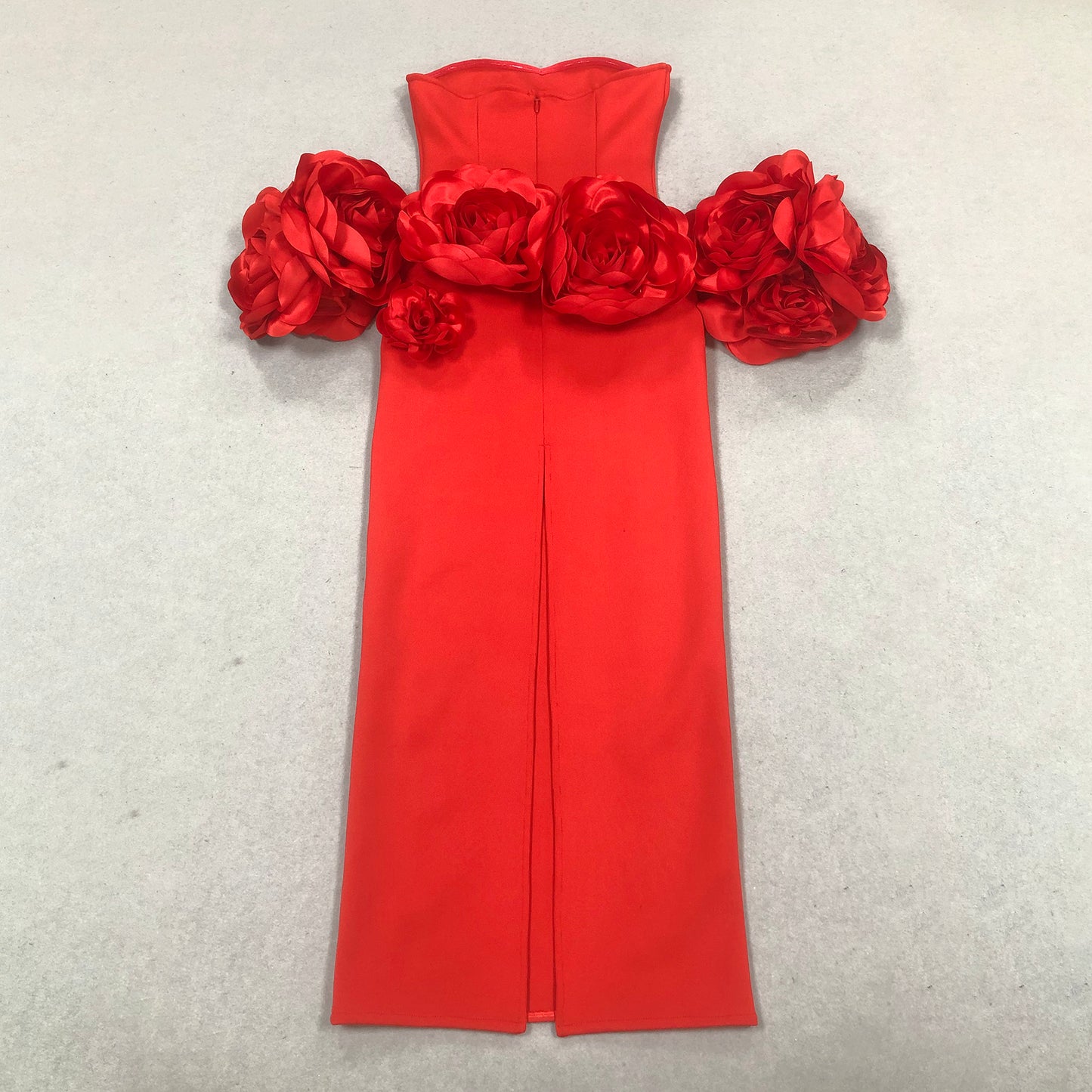Strapless Floral Detail Maxi Dress