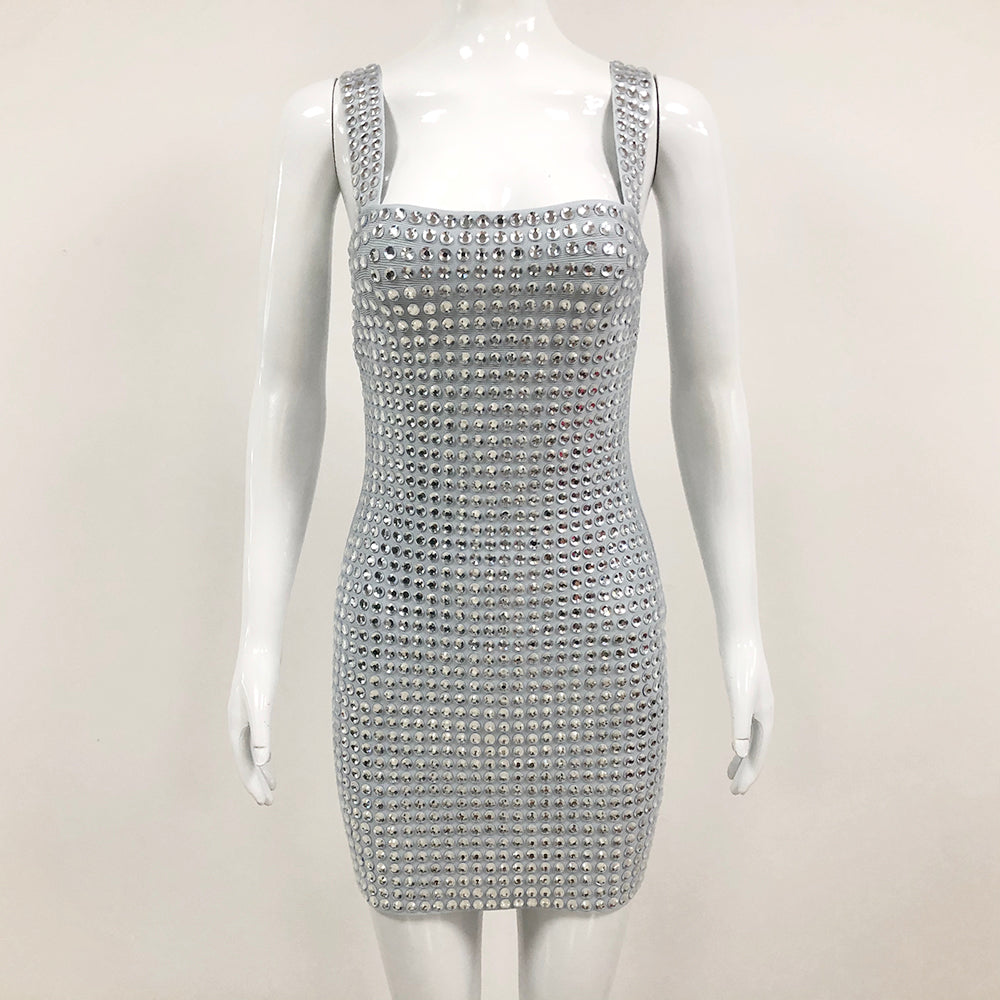 Crystal Embellished Dress Silver HV1427