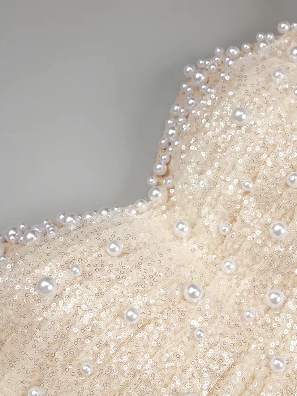 Bardot Pearl Sequin Maxi Dress Gold