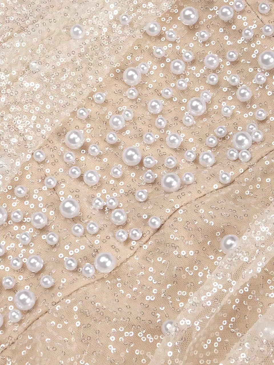 Bardot Pearl Sequin Maxi Dress Gold