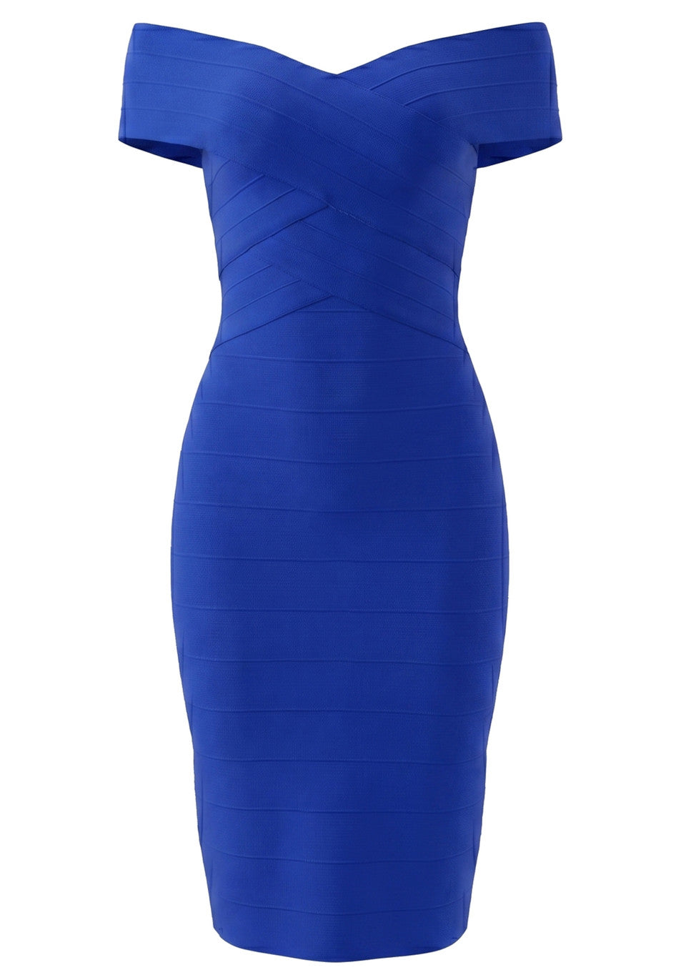 Bardot Structured Midi Dress Blue HV3034