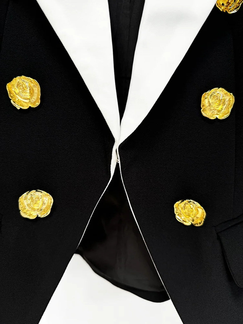 Blazer Skirt Suit Black White