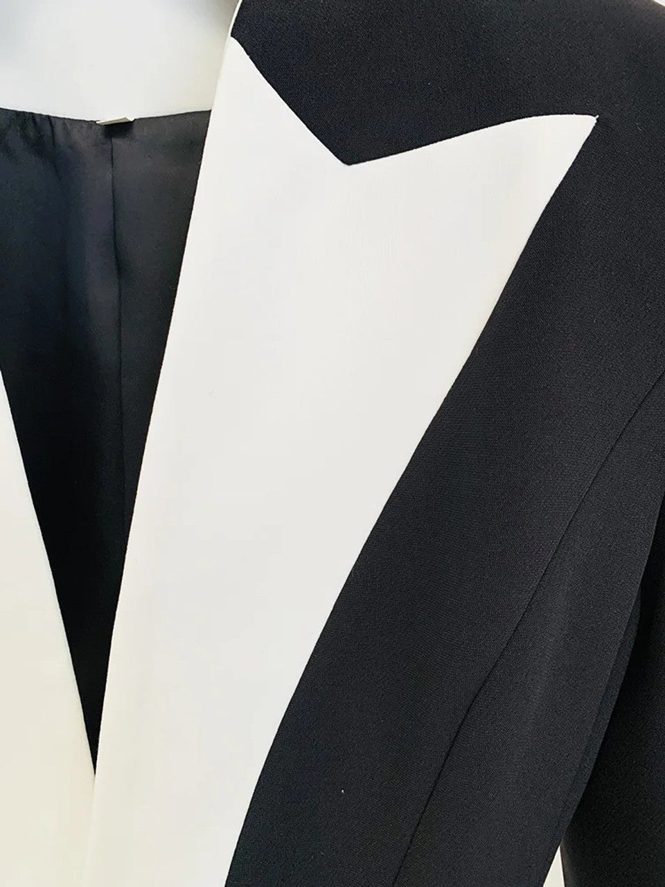 Blazer Skirt Suit Black White