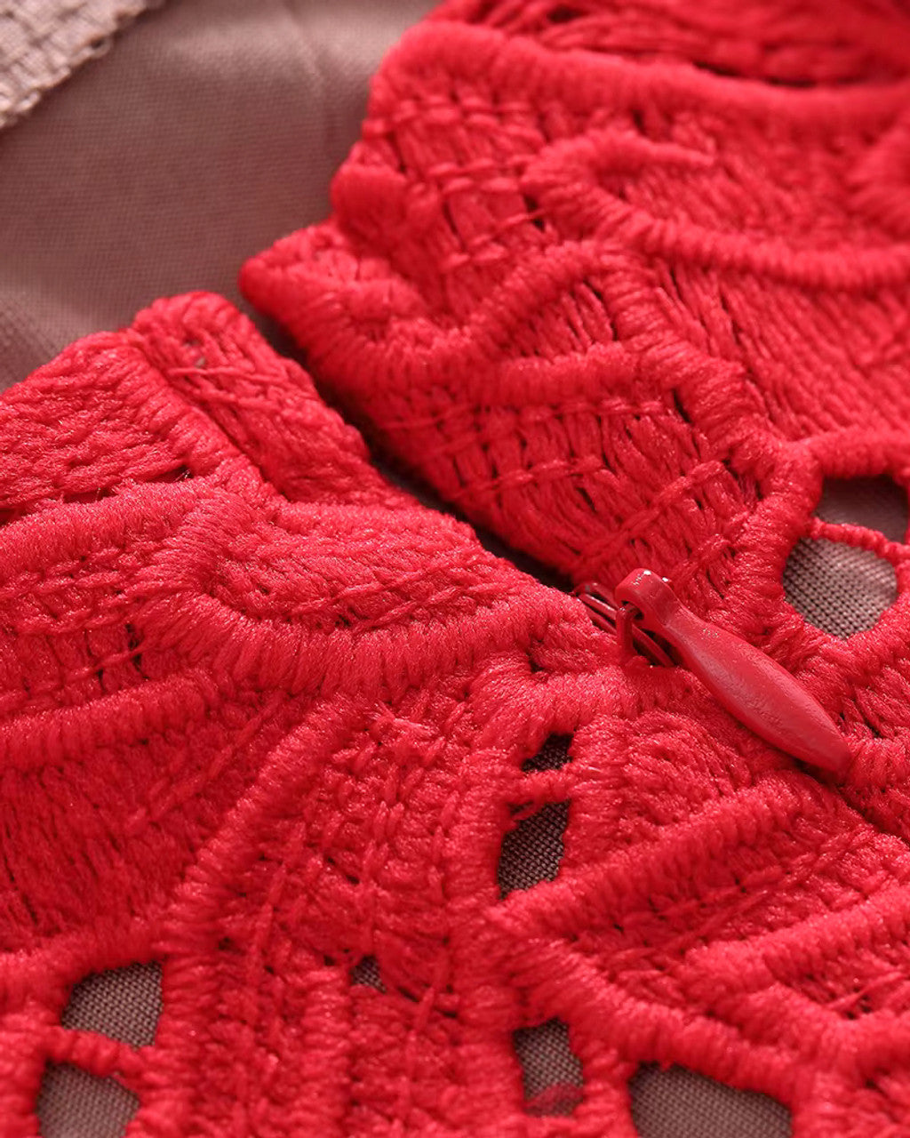 Crochet Maxi Dress Red