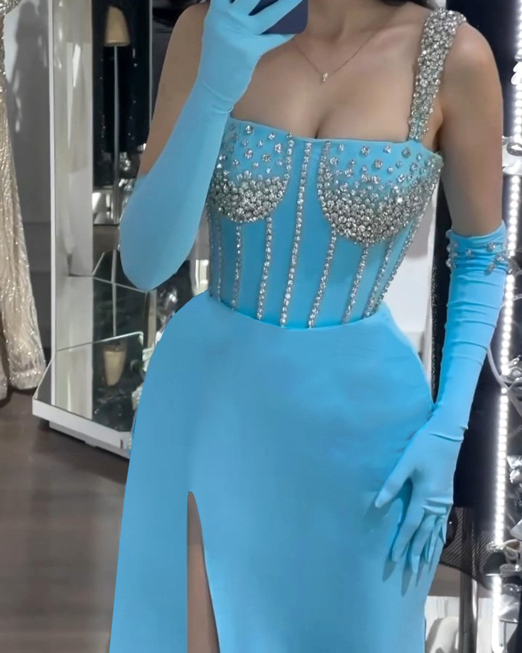 Crystal Bustier Maxi Dress BB10080