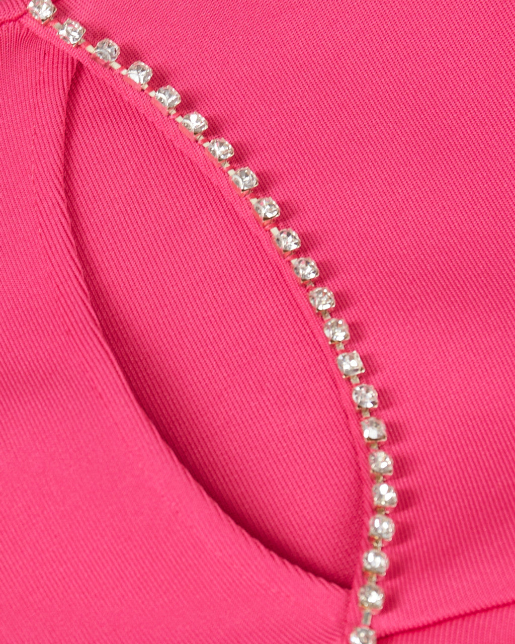 Strapless Crystal Bustier Two Piece Jumpsuit Hot Pink HV9772