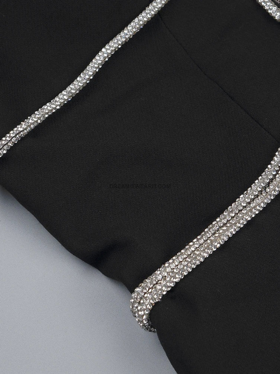 Crystal Trim Jumpsuit Black HV1040