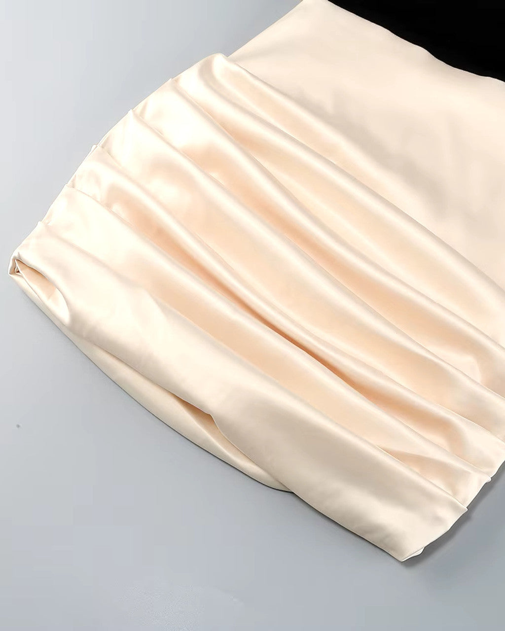 Draped Crystal Detail Dress Ivory Black