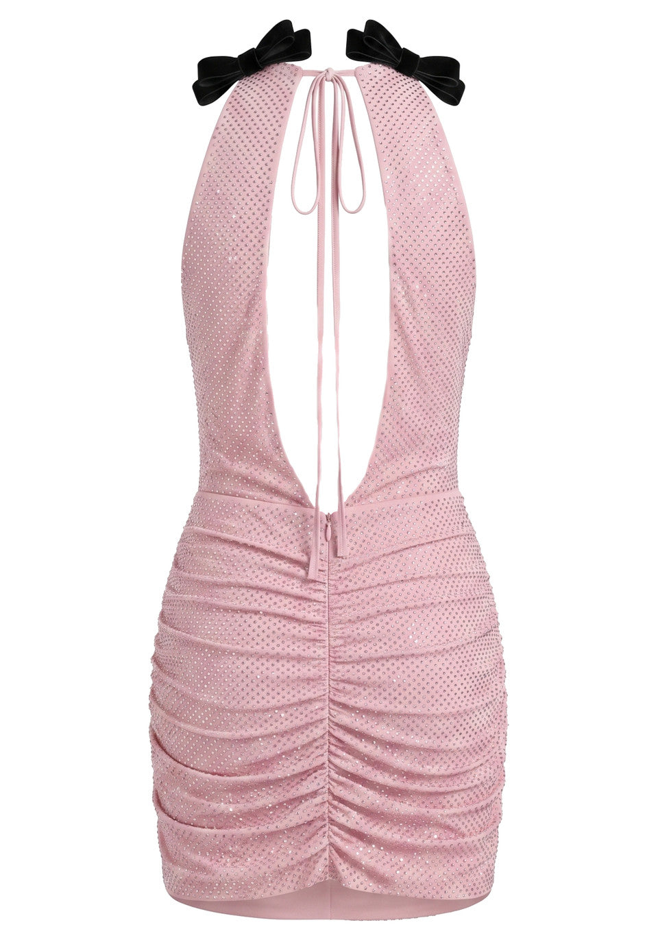 Embellished Draped Bow Detail Dress Pink HV2968