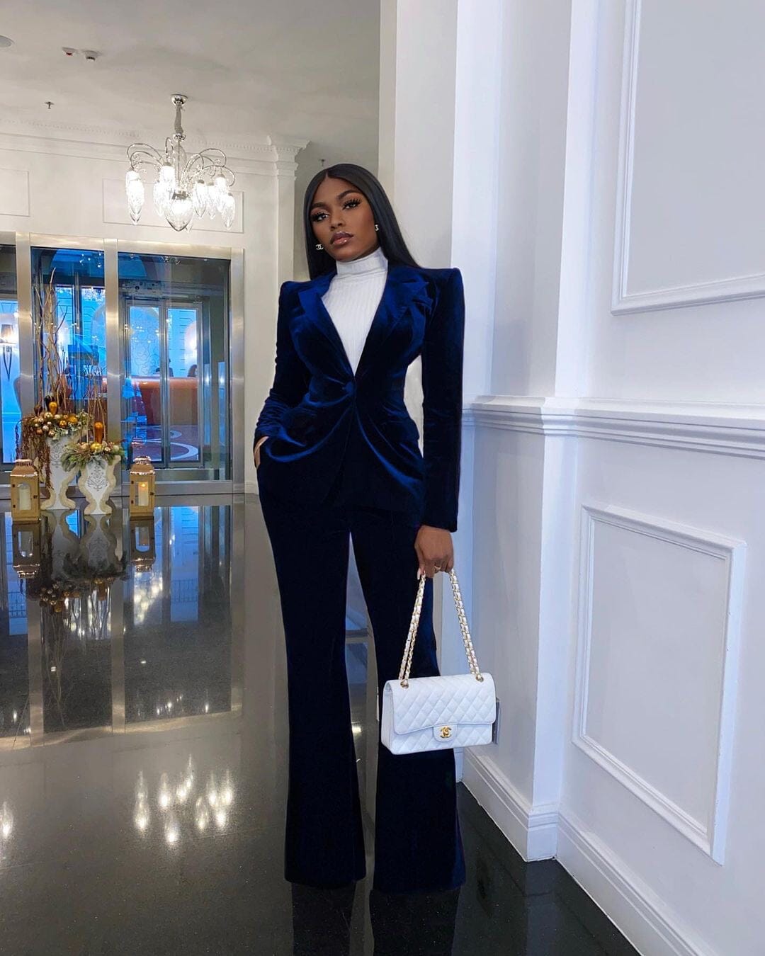 Long Sleeve Velvet Suit