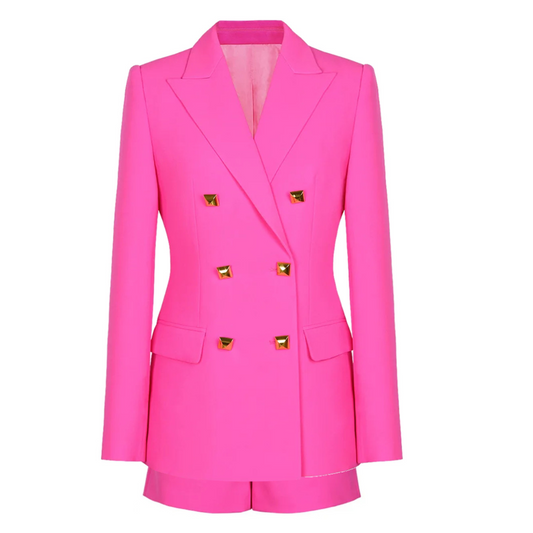 Long Sleeve Three Piece Set Hot Pink